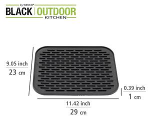 Čierna silikonová kuchynská podložka Wenko Black Outdoor Kitchen Minu