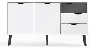 Čierno-biela komoda Tvilum Oslo, 147 x 82 cm