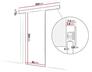 Posuvné dvere so zrkadlom MANAMI 2 - 80 cm, hnedé