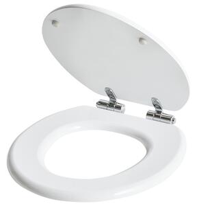 WC doska s pomalým sklápaním biela MDF lesklý povrch 46 x 38 cm ľahko odnímateľná kúpeľňové doplnky tradičný štýl kúpeľňa toaleta