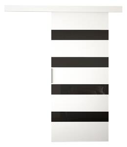 Posuvné dvere MANAMI 5 - 80 cm, čierne / biele sklo