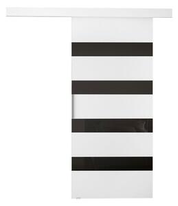 Posuvné dvere MIRAN 5 - 70 cm, biele / čierne sklo