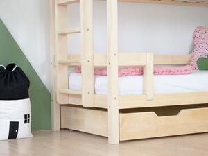 Benlemi Poschodová posteľ s dvoma lôžkami ULURU z masívu Zvoľte farbu: Nelakovaná, Výška: 142 cm