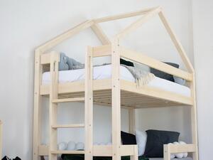 Benlemi Drevená poschodová posteľ KILI v tvare domčeka Zvoľte farbu: Biela, Výška: 227 cm