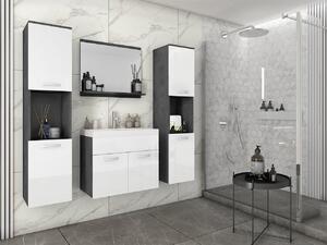 Kúpeľňová zostava s umývadlom ZORAIDA XL - matera / lesklá biela + batéria Economico ZDARMA