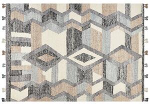 Kelímový koberec viacfarebný vlna a bavlna 200 x 300 cm ručne tkaný vzor boho patchwork so strapcami