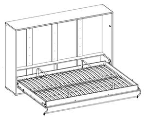 Sklápacia posteľ CONCEPT PRO CP-04 sivá, 140x200 cm, horizontálna