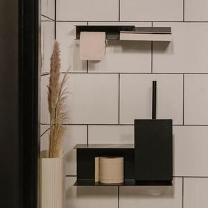 Kovový nástenný držiak na toaletný papier Berno čierny M - ľavý variant