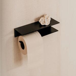 Kovový nástenný držiak na toaletný papier Berno čierny L - ľavý variant