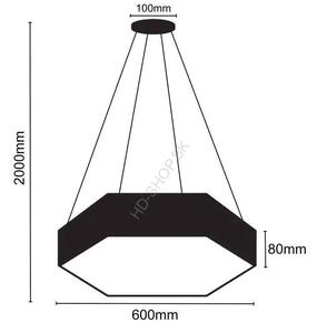 LED závesné svietidlo 40W 4000K čierne (LCL7321-H)