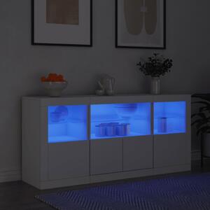Komoda s LED svetlami biela 142,5x37x67 cm