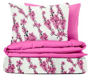 Ervi bavlnené obliečky obojstranné - kvety sakury/ružové