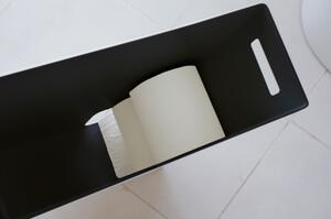 Čierny kovový zásobník na toaletný papier Yamazaki Tower