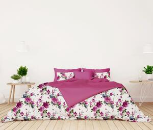 Ervi bavlnené obliečky - Fialové kvety/ružové