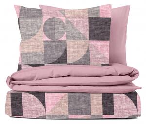 Ervi flanelové obliečky - Abstrakcia ružovo-šedá/ružové