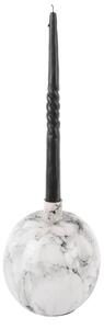 Bielo-čierny železný svietnik PT LIVING Marble, výška 15 cm