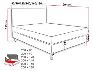 Čalúnená manželská posteľ 160x200 NECHLIN 3 - svetlá šedá