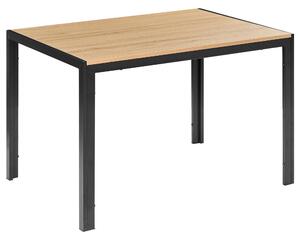 Jedálenský stôl svetlohnedá čierna MDF kovový rám 120 x 80 cm obdĺžnikový tvar klasický moderný štýl kuchyňa jedáleň