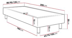 Jednolôžková čalúnená posteľ 80x200 NECHLIN 5 - šedá