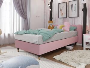 Jednolôžková čalúnená posteľ s matracom 90x200 NECHLIN 5 - ružová
