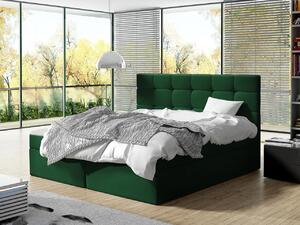 Kontinentálna manželská posteľ 140x200 CAROLA - zelená + topper ZDARMA