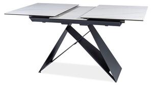 Jedálenský stôl WISTAN biely mramor/čierna