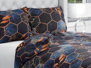 Biante Bavlnené posteľné obliečky Sandra SA-232 Tmavo modré hexagóny Predĺžené 140x220 a 70x90 cm
