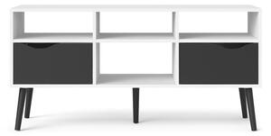 Čierno-biely TV stolík Tvilum Oslo, 117 x 57 cm