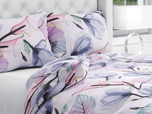 Biante Bavlnené posteľné obliečky Sandra SA-333 Veľké kvety magnólie a kaly Predĺžené 140x220 a 70x90 cm