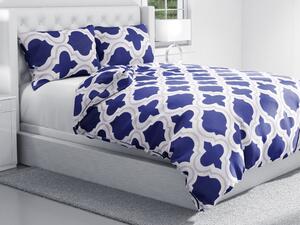 Biante Bavlnené posteľné obliečky Sandra SA-295 Modré Maroko na krémovom Predĺžené 140x220 a 70x90 cm