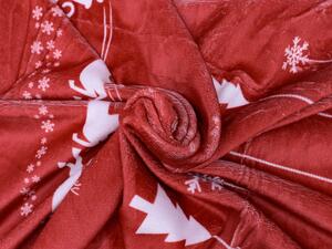 Obliečky mikroplyš WHITE ORNAMENTS červené Rozmer obliečky: 70 x 90 cm | 140 x 200 cm