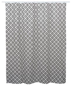 Erga Peva, sprchový záves s háčikmi (12ks) 200x180 cm, šedá vzor Kira, ERG-08090