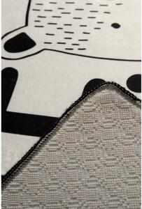 Čierno-biely detský protišmykový koberec Chilam Little Bear, 100 x 160 cm