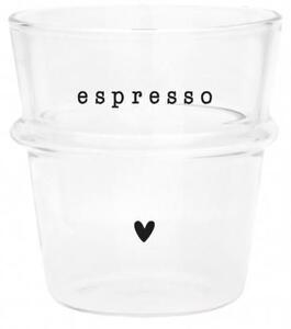 Sklenený šálka na espresso Love/Espresso 90 ml Espresso