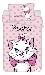 Ružové bavlnené detské obliečky do postieľky 100x135 cm Marie Cat "Merci" – Jerry Fabrics