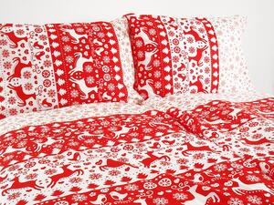 B.E.S. - Petrovice, s.r.o. Vianočné bavlnené obliečky českej výroby 140x200 - Vianoce Red