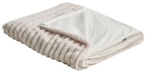 Prikrývka svetlobéžová polyester umelá kožušina 150 x 200 cm mäkká huňatá obývačka spálňa