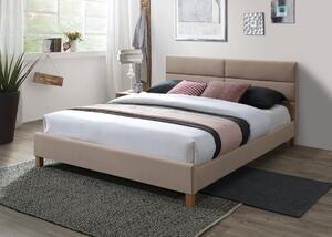 Čalúnená manželská posteľ ALMONA - 160x200 cm, béžová
