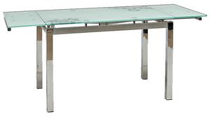 Rozkladací jedálenský stôl IZYDOR - 110x74, biely / chróm