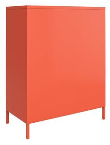 Oranžová kovová komoda Novogratz Cache, 80 x 102 cm
