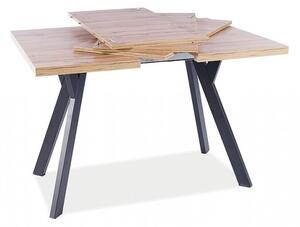 Rozkladací jedálenský stôl TATE - 90x90, betón / čierny