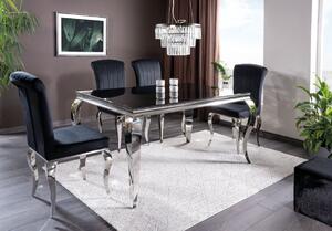 Jedálenský stôl PREDRAG - 150x90, čierny / chróm