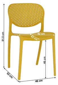 KONDELA Stohovateľná stolička, žltá, FEDRA NEW
