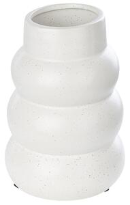 Váza na kvety biela kameninová 22 cm dekorácia do interiéru minimalistický dizajn