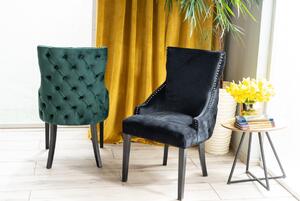 Dizajnová jedálenská stolička GABY - čierna / modrá