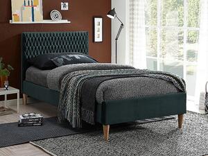 Čalúnená jednolôžková posteľ NEVIO - 90x200 cm, zelená