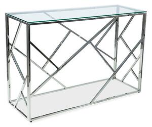 Dizajnový konzolový stolík PIM 1 - transparentný / strieborný