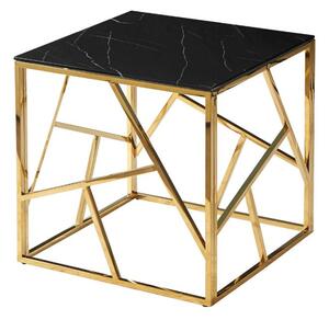 Dizajnový odkladací stolík PIM 2 - čierny mramor, zlatý