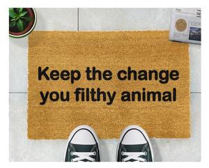 Rohožka z prírodného kokosového vlákna Artsy Doormats Keep The Change, 40 x 60 cm