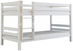 Detská poschodová posteľ z MASÍV BUK - MARK 200x90cm - biela